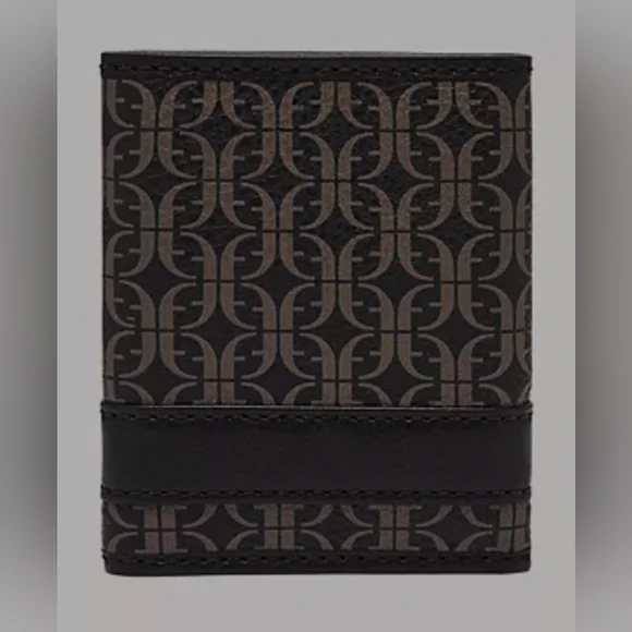 Fossil Men's Lufkin Trifold Wallet Black/Brown - Picture 3 of 3